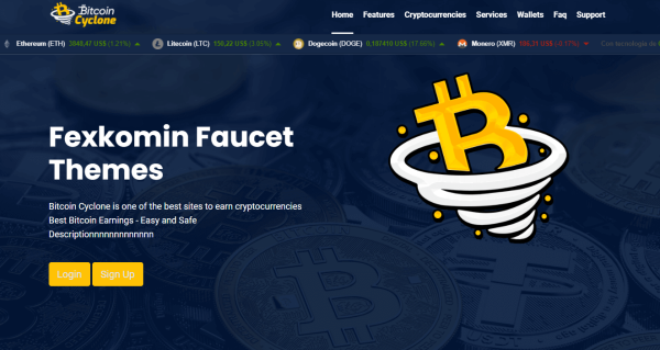 BitcoinCyclone2 Faucet Template + Script