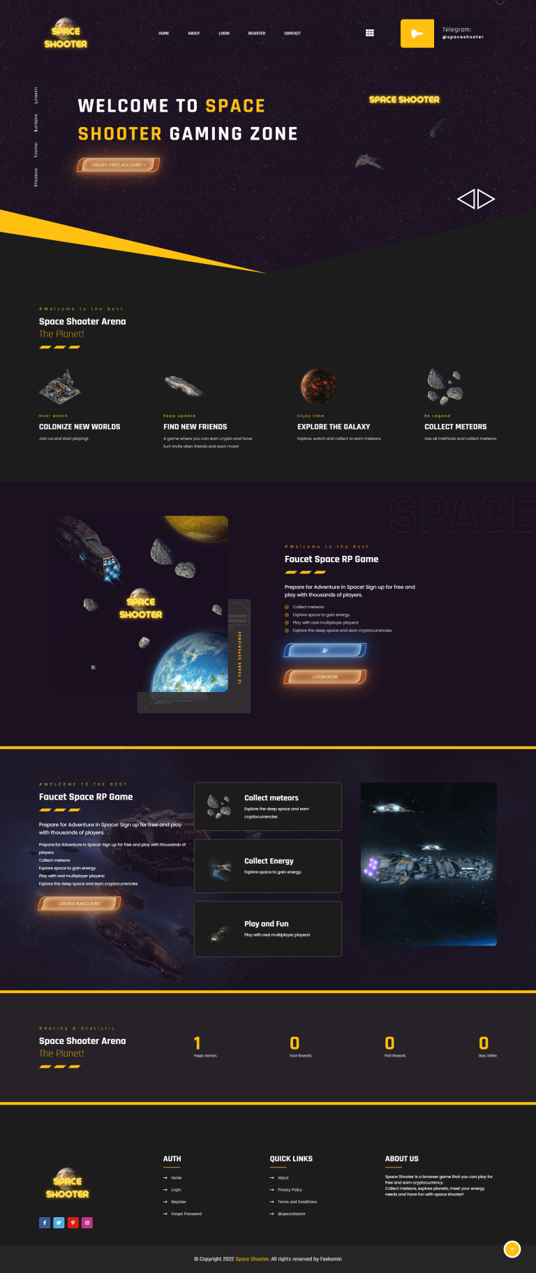 SpaceShooter – Game Consept Crypto Website