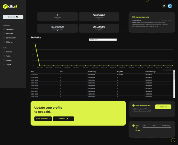 ClkSt Theme - Adlinkfly Template