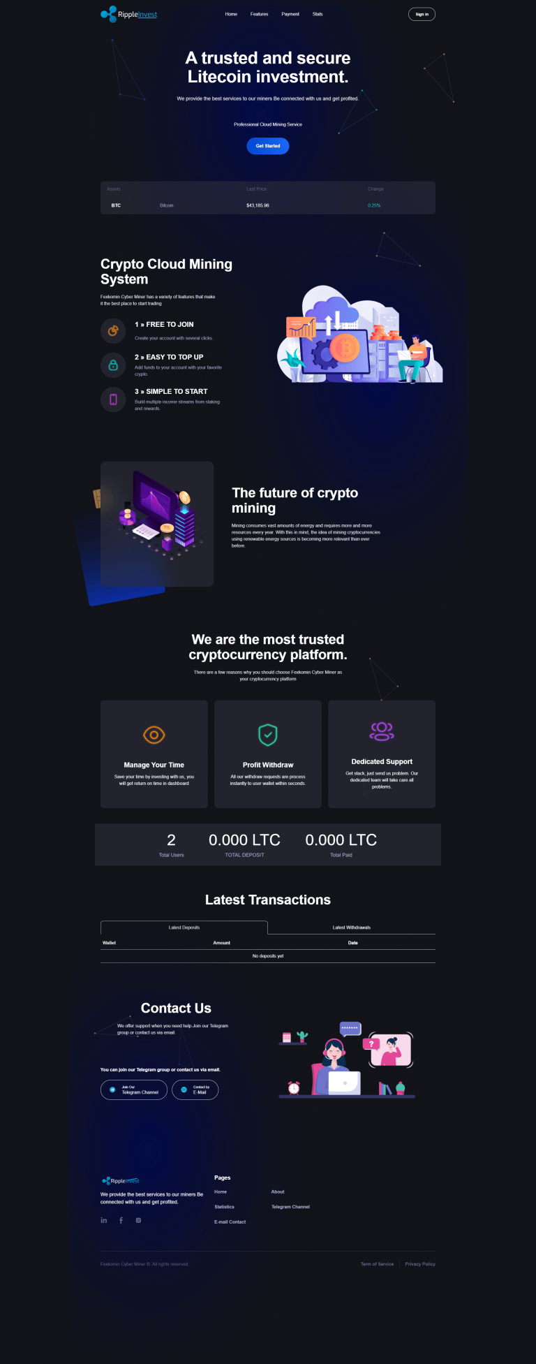 RippleInvest – CyberMiner Template Work